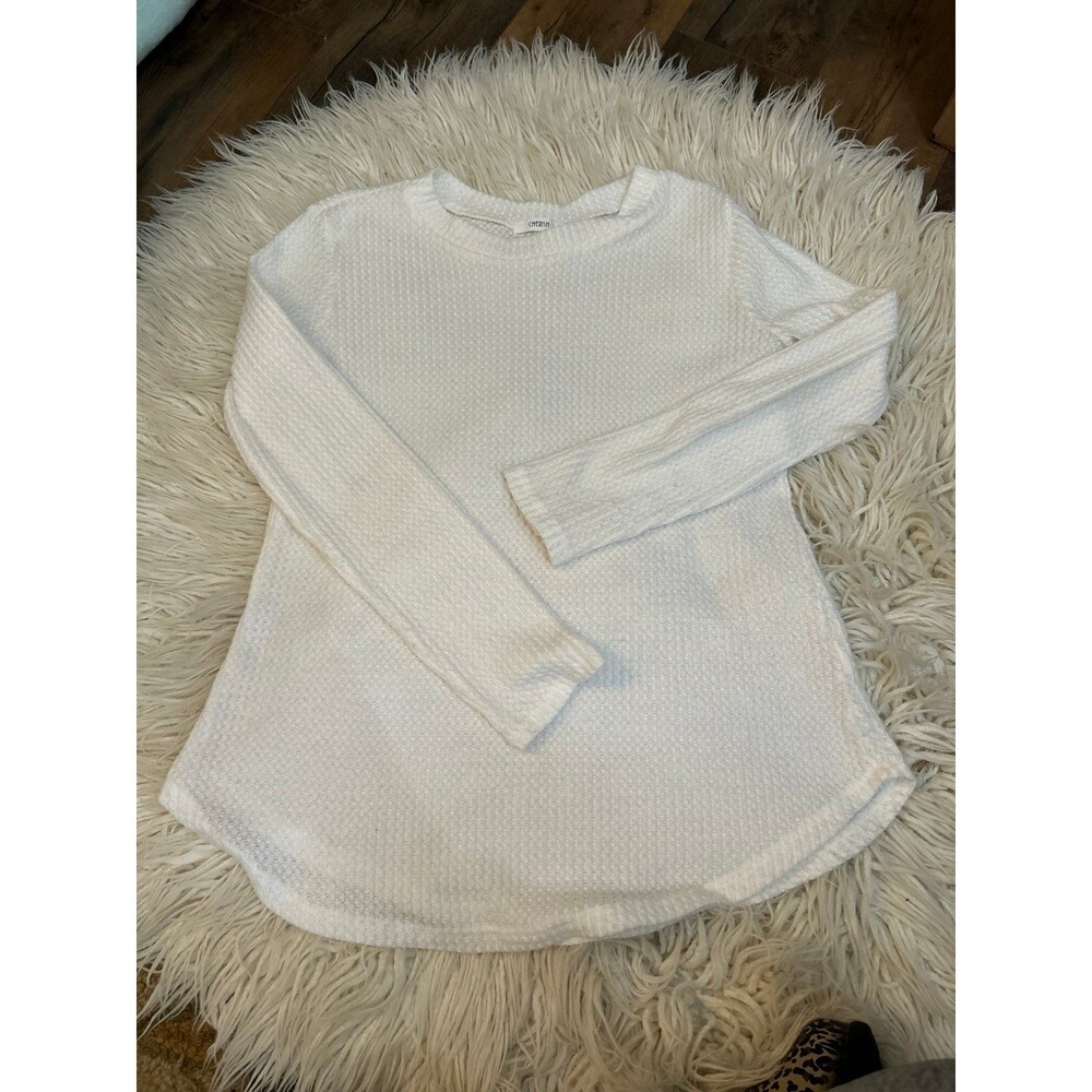 Medium sized Cherish brand long sleeved white waffle shirt